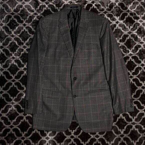 Cremieux Loro Piana Wool Blazer Men's 44L Black Brown Small Check Plaid Autumn - Picture 3 of 11